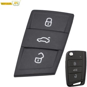 3 Button Remote Key Rubber Pad Fob Case For SEAT Ateca Leon Ibiza For VW Polo Golf 7 Tiguan Case Shell Skin