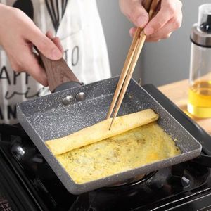 Melaleuca Jas Japanse Aluminium Tamagoyaki Omelet Pan non-stick Koekenpan Fry Ei Pan Pannenkoek Pot Kookgerei 15x18 cm