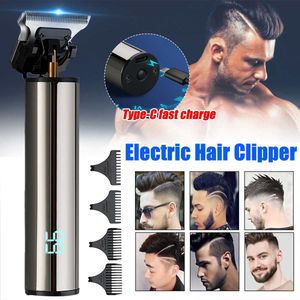 Mannen Professionele Led Display Tondeuse R Blade Elektrische Tondeuse Type-C Snelle Oplaadbare Haar Snijder Machine