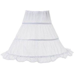One Size Wit Onderrok Elastische Taille Trekkoord Voor Kinderen Meisjes Bloem Rok Met Prinses 3 Hoops Petticoat Prinses Slijtage