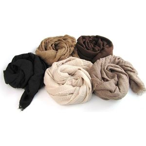 Klassieke Premium Viscose Maxi Crinkle Cloud Hijab Sjaal Zachte Islam Moslim & Retail Sjaals