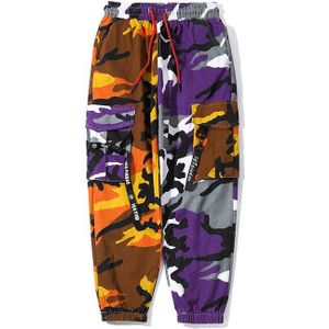 Camouflage Broek Mannen Camo Broek Hip Hop Cargo Broek Toevallige Mannelijke Jogger Hombre Punk Streetwear Contrast Kleur Jeugd Katoen Herfst