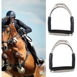 1 Paar Zadel Pedalen Veiligheid Duurzaam Rvs Harness Supplies Paardrijden Apparatuur Vouwen Anti Slip Flexibele Stijgbeugels