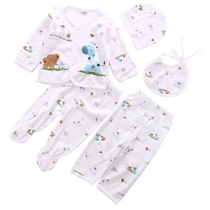 0-3M Pasgeboren Baby Unisex Kleding Ondergoed Animal Print Shirt En Broek 2 Stuks Jongens Meisjes Katoen Zacht