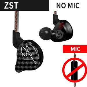 Kz Zst/Zst Pro 1DD + 1BA Hybrid In-Ear Oortelefoon Noise Cancelling Headset Met Microfoon Vervanging Kabel zsn Zsn Pro