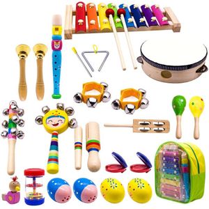 Kinderen Muziekinstrumenten, 15 Soorten 23Pcs Hout Percussie Xylofoon Speelgoed Voor Jongens En Meisjes Voorschoolse Onderwijs Met Storage Back