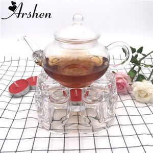 Arshen Hittebestendig Glas Romantische Hartvormige Theepot Warmer Verwarming Base Koffie Water Geurende Thee Warmer Kaars Kachel