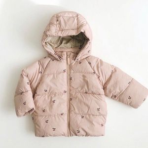 Baby Down Jas Winter Baby Meisje Kleding Cherry Citroen Jongen Kleding Kinderen Snowsuit Down Jacket Kids Winddicht Jumpsuit Warm Houden