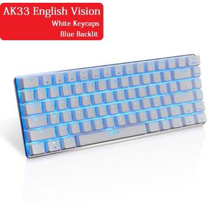 Ajazz AK33 Mechanische Gaming Toetsenbord Blauwe Schakelaar 82 Keys Bedraad Toetsenbord Voor Pc Games Met Ergonomische Cool Led Backlit