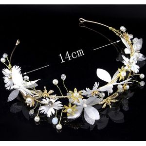 Bruiloft Haar Accessoires Vrouwen Crystal Pearl Bridal Hoofddeksels Satijnen Lint Sieraden Voor Bruiden Tiara Kronen Hoofdbanden
