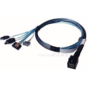 12 Gb/s 1 naar 4 HD Mini-SAS kabel SFF-8643 naar 4 SATA kabel 80 cm SFF-8643 (Mini -SAS HD) om 4 * SATA + 8pin SGPIO kabel
