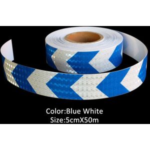 5Cm X 50M Reflecterende Waarschuwing Tape Zelfklevende Sticker Met Rood/Wit Geel/Rood Geel/blauw/Witte Pijl Afdrukken Voor Auto