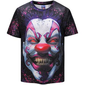 Zomer Europese code shirt 3D clown printing korte mouwen T-shirt street grote maat shirt mannen Cosplay Unisex kostuum