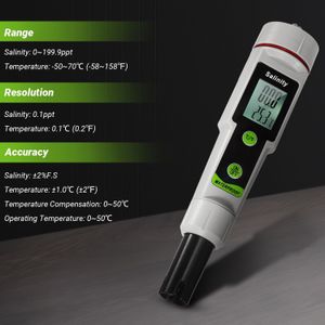Salinometer Waterdicht Zoutgehalte Test Pen Digital2-in-1 Zoutgehalte &amp; Temperatuur Meter Draagbare Zoutgehalte Meter Salimeter Pen Type