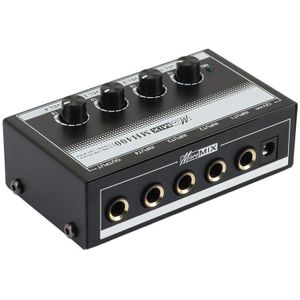 4 Kanaals Professionele Sound Mixer Lage Noise Audio Sound Mixer Versterker Voor Toetsenborden, muziekinstrumenten (Eu Plug)