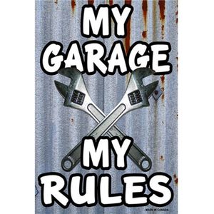 Mijn Garage Mijn Regels Metal Sign Bar Wanddecoratie Emaille Bord Vintage Metalen Poster Home Decor Schilderen Plaques 1001 (676) 30x20cm