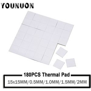 Younuon 180 Stuks 15X15 Mm 0.5 Mm 1 Mm 1.5 Mm 2 Mm Tichkess Thermische Pad Cpu Heatsink pad Cooling Geleidende Siliconen Thermische