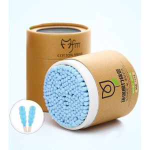 200 Stks/doos Kleurrijke Dubbele Hoofd Wattenstaafje Houten Stok Zwarte Bamboe Wattenstaafjes Oor Wimpers Make Gezondheid Beauty Cleaning Tools