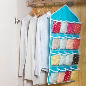 Opvouwbare 16 Zakken Garderobe Opknoping Organisatoren Sokken Slips Kleding Closet Schoenen Onderbroek Hanger Organizer #0515