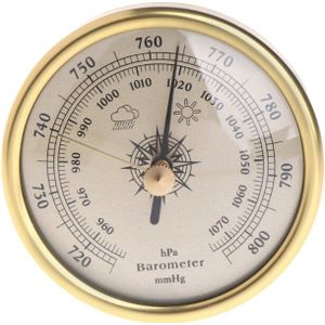 ! 72Mm Muur Opknoping Barometer 1070hPa Goud Kleur Ronde Dial Air Weerstation