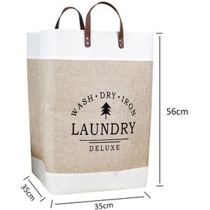 Opvouwbare Grote Jute Wasmand Draagbare Wasmand Emmer Badkamer Kleding Opslag Emmer