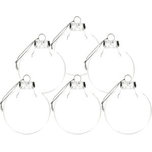 6Pcs Plastic Clear Transparante Bal 6/8/10Cm Open Snuisterij Kerstboom Ornamenten Hanger Diy decoratie Ballen
