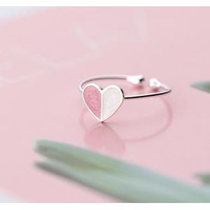 Ryoucute 100% Echt Zilver Kleur Sieraden Mode Grote Kleurrijke Hart Ringen Voor Vrouwen Bijoux Statement Antieke Ring Anillos