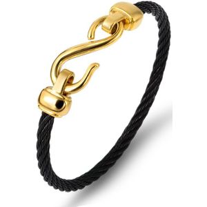 Goud Kleur Titanium Stalen Armband Haken Mode-sieraden Infinity Liefde Charm Armbanden Bangles Voor Vrouwen Paar