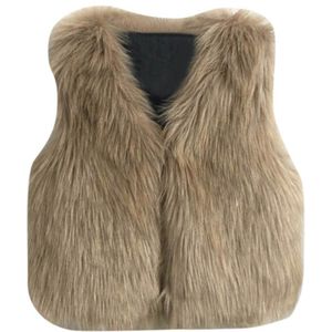 Arloneet Harige Vest Voor Meisjes Kids Baby Girl Winter Warm Mode Kleding Faux Fur Vest Dikke Jas Uitloper G0509