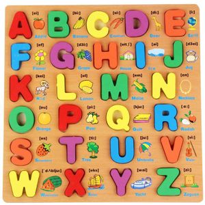 Digitale alfabet Hand Grab board puzzel blokken houten Speelgoed kinderen vroeg les wijsheid 1-3-6 jaar oude