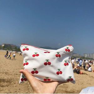 Fruit Afdrukken Canvas Cosmetische Zak Schoonheid Vrouwen Reizen Toilettas Make Up Make-Up Case Organizer Pouch Potlood Purse Bag