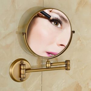 Tuqiu Dressing Spiegel Wandmontage 8 inch Messing 3X/1X Vergrootglas Spiegel Vouwen Goud Make-upspiegel Cosmetische Spiegel Lady