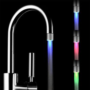 3 Kleur 7 Kleuren Veranderen Glow Light-Up Led Keukenkraan Douche Tap Lichtgevende Kraan Nozzle Hoofd Licht badkamer Licht