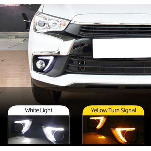 Led-dagrijverlichting Voor Mitsubishi Outlander Sport Asx Rvr Drl Fog Lamp Cover Met Geel signaal