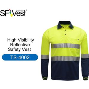 SFVest Veiligheid Reflecterende Shirt Hoge Zichtbaar Pocket T-Shirt Zilveren Reflecterende Tapes mannen Zweettransporterend Veiligheid Shirt