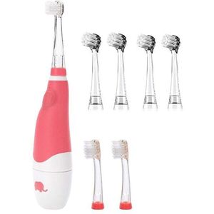 Tandenborstel Voor Baby 0-3 Jaar Oude Ultra Zachte Haren Batterij Aangedreven Elektrische Tandenborstel Voor Kinderen Met Led Licht 2 Minuten Timer