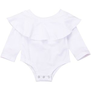 Casual Peuter Baby Meisjes Off Shoulder Lange Mouwen Bodysuit Jumpsuit Outfits Set Size 0-24 M