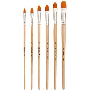 Paint Tool 6 Stuks Olie Kwast Verschillende Grootte Nylon Borstels Voor Kleurrijke Water Schilderen R20