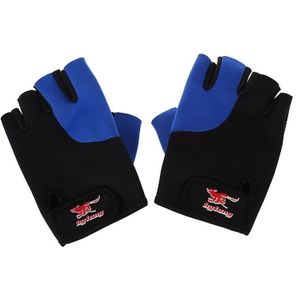 2 Stuks Zwart Blauw Neopreen Vingerloze Sport Handschoenen Voor Mannen