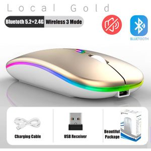 4.0 Bluetooth Draadloze Muis 2.4G Usb Optische Muizen Kantoor Rgb Oplaadbare Gaming Mouse 1600 Dpi Voor Pc Laptop Notebook computer