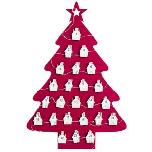 Kerst Verlichte Vilt Countdown Advent Kalender Kerst Opknoping Ornament Santa Countdown Woondecoratie