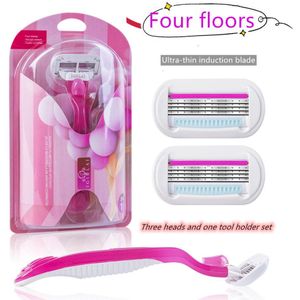 Iguetta 2021Trendy Vrouwen Scheermes Scheren Handleiding Scheren 4-Layer Ultradunne Inductie Blade Familie Badkamer Volledige body Shavin