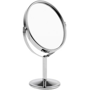 16 Cm Mini Dual Zijspiegel Normale Vergrootglas Ovale Spiegel Met Metalen Stand Tafel Desktop Decoratieve Revolving Make-Up Spiegels