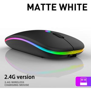 Draadloze Muis Bluetooth Muis Rgb Oplaadbare Stille Mause Ergonomische Gaming Muis Voor Laptop Pc Macbook 1600Dpi 2.4G Muis