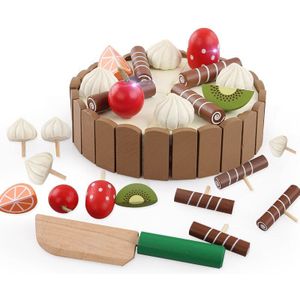 Keuken Speelgoed Speelhuis Belangen Houten Verjaardag Baby Voor Kinderen Pretend Snijden Cake Fruit Koken China