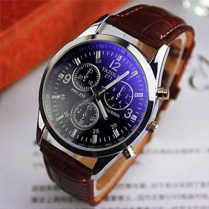 Heren Horloges Kunstleer Blauw Ray Analoge Quartz Horloge Mannen Mannelijke Business Casual Klok Relogio Masculino