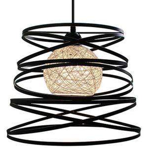 Moderne Hanglampen Industriële Vintage Lint Spiraal Swirl Hanglamp Schaduw Metalen Draad Kooi Loft Stijl Hanglamp Armatuur