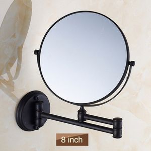 QINGYU ELF 8 inch Soild Messing Bad Spiegel Europese stijl Wandmontage Dubbelzijdig Verstelbare Ronde Cosmetische Schoonheid Spiegel