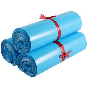 (100 Stuks/partij) Blauw Express Zak Dikke Waterdichte Kleding Verpakking Tassen Logistiek Plastic Koerier Zak