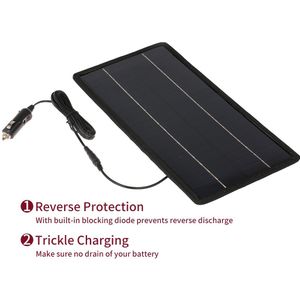 12V Solar Car Battery Charger Draagbare Monokristallijn Silicium Zonne-energie Panel Backup Druppellading Voor Motorcycle Boot